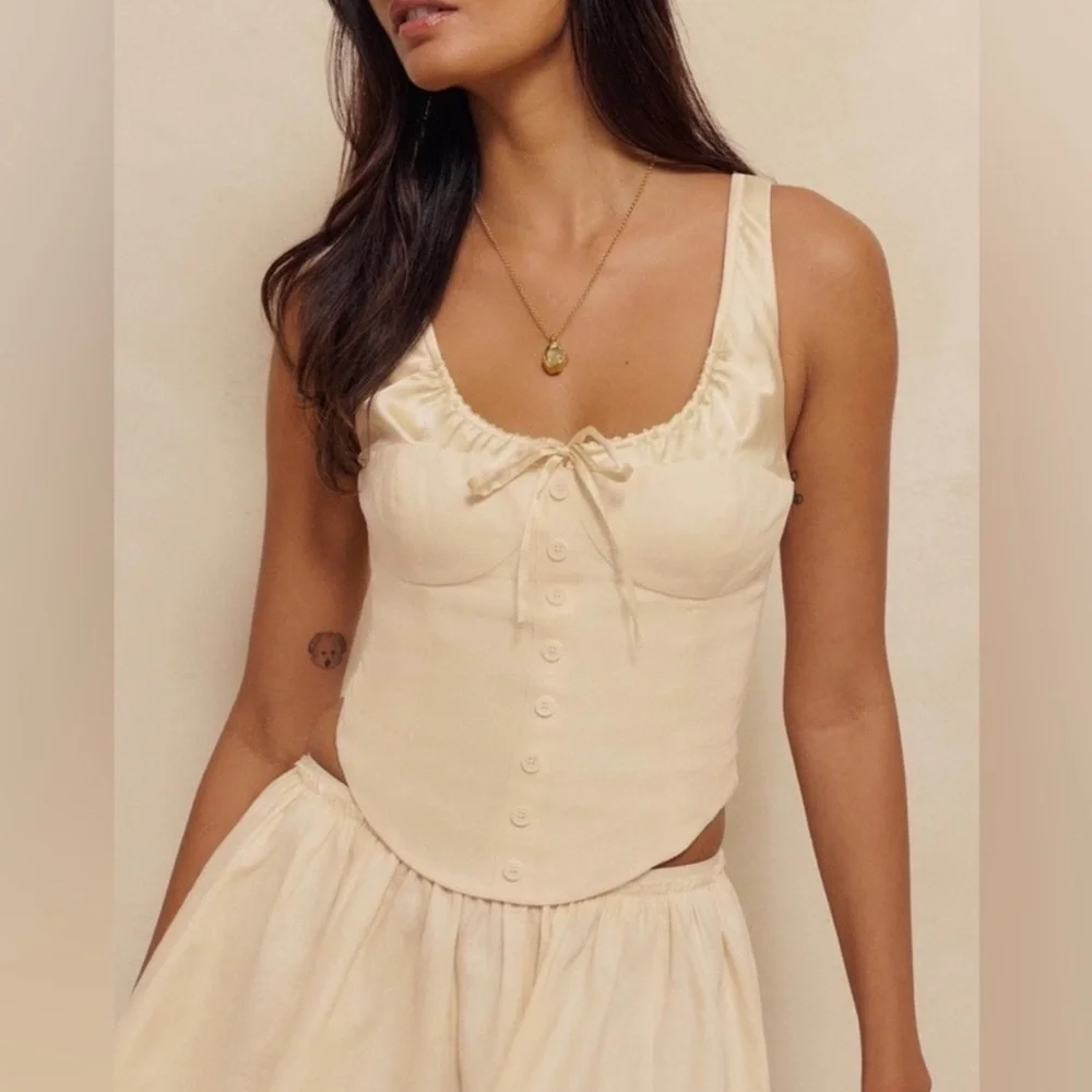 REFORMATION Evy Linen Two Piece Set